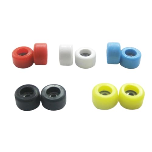 Fingerboard Wheels 10Set Professional PU+Metal Urethane CNC Bearing Wheel for Wooden Fingerboard Wheels(Mix) - color: Mix