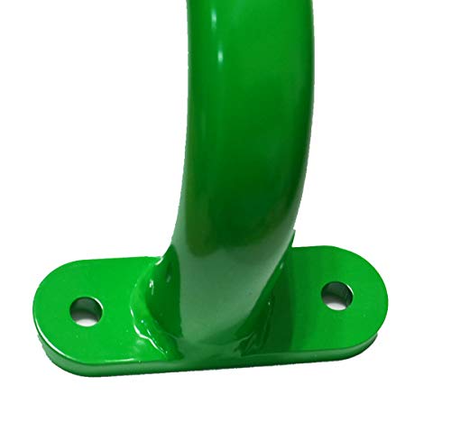 17.2 Inch Metal Playground Handles Green Set of 2- Outdoor Swing Sets Safety Handles - Playset Grab Bar, Indoor Kids Climbing Monkey Bars for Playhouse, Treehouse, Jungle Gym - color: Green-2pack