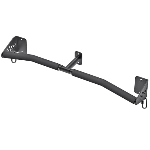 SELEWARE 32"/36" Wall Mount Pull Up Bar Joist Mount Chin Up Bar for Doorway | Heavy Duty Steel Construction Support 450 lb, w/Resistance Band Hooks, Fits 32"/36" Wall Studs for Home Gym Strength Training - size: B: 32" x 1.6" Dia Grip