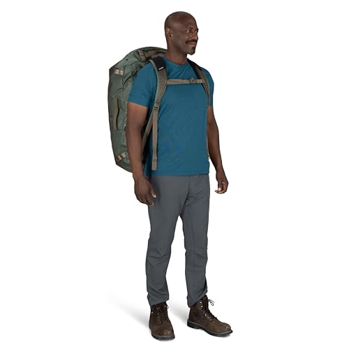 Osprey Transporter Lightweight Travel Duffel Bag - Extra Large Water Resistant Durable Gear Bag for Men and Women - color: Pine Leaf/Earl Grey, style: 95l