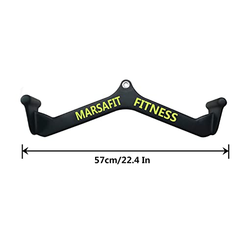 MARSAFIT Home Gym Fitness Rowing T-bar V-bar Pulley Cable Machine Attachment, Bicep Curl Tricep LAT pulldown Bar Back Strength Training Handle Grips LAT Pull Down Bar for Seat Row Workout - style: Btbar 1903