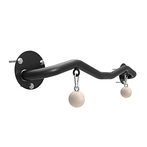 AGYH Wall-Mounted Horizontal Bar, Home Pull-up Wrist Strength Training Finger Grip Ball, Rock Climbing Equipment, Load 200kg, Black/Silver - color: Black