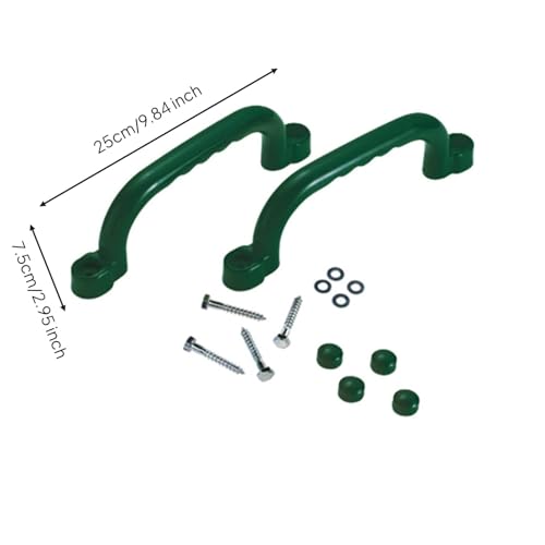Qianly 2 Pieces Climbing Frame Handles Sturdy Construction Kids Climbing Handle Heavy Duty Playset Grips for Young Children, Dark Green - color: Dark Green