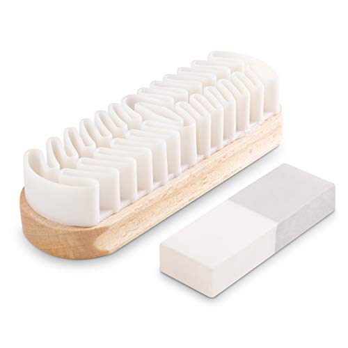 Suede & Nubuck Cleaning Kit by Care Guys: Hard-Wearing Crepe Brush & Cleaner Eraser - Natural Suede Shoe Cleaner Made with Crepe Ribbon - Cleaning, Re-Fluffing & Lifting Nap