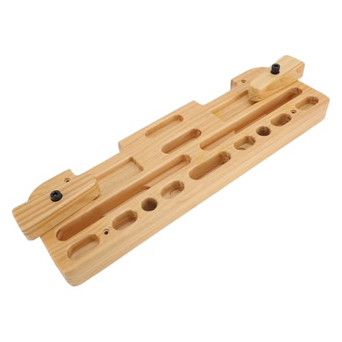 Yosoo Health Gear Training Hang Board Solid Wood Various Grip Hole Enhanced Strength Exercise Compact Climbing Finger Wooden with Adjustable Depths, Strengthener, Forearm Exerciser
