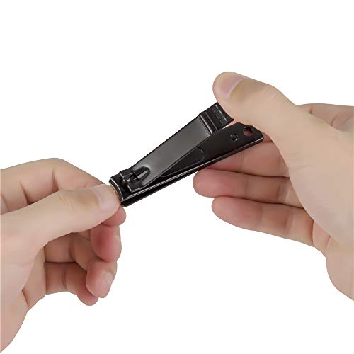 Aogeili Nail Clippers Set, Sharp Stainless Steel Fingernail & Toenail Clippers, Black Nail Cutter, 2Pcs Large and Large Size - size: Large/Large