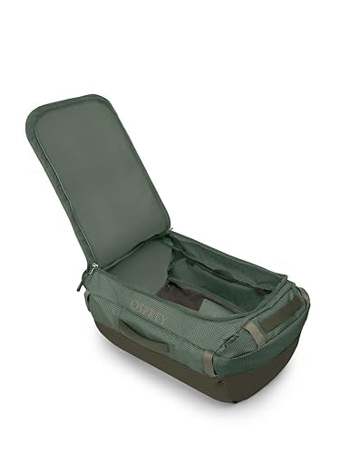 Osprey Transporter Lightweight Travel Duffel Bag - Extra Large Water Resistant Durable Gear Bag for Men and Women - color: Pine Leaf/Earl Grey, style: 65l