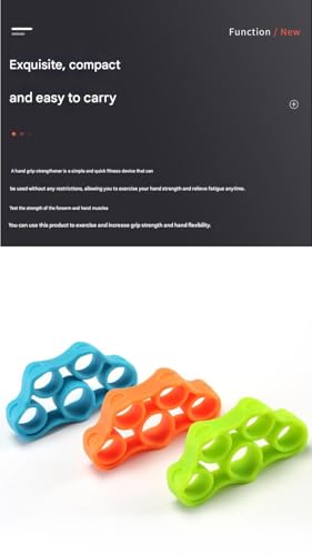3-Pack Finger Exerciser (Green 6.6LB/Blue 8.8LB/Orange 11LB): Adjustable Hand Grip Strengthener for Fingers, Wrists & Forearms