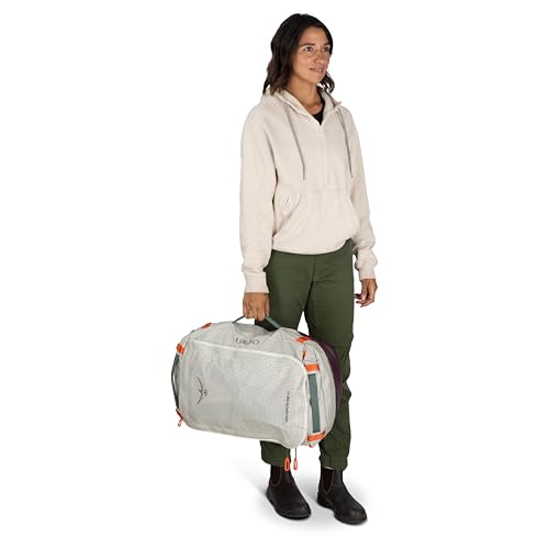Osprey Transporter Lightweight Travel Duffel Bag - Extra Large Water Resistant Durable Gear Bag for Men and Women - color: Mystery White-moody Burgundy, style: 40l