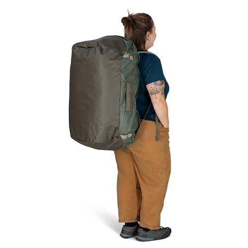 Osprey Transporter Lightweight Travel Duffel Bag - Extra Large Water Resistant Durable Gear Bag for Men and Women - color: Pine Leaf/Earl Grey, style: 95l