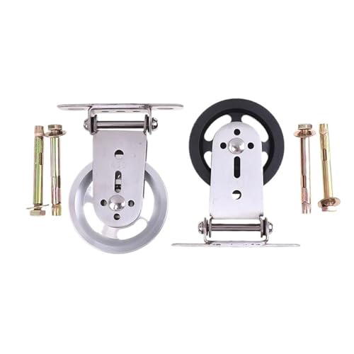 U Groove Stainless Steel Wall Pulley Wall-Mounted Silent Pulley System | 360° Rotating Cable Machine for Full-Body Strength Training(ColorB) - color: ColorB