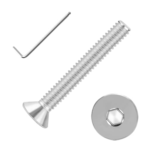 #10-24x1-1/2 Flat Head Socket Cap Screws Bolts 30pcs HS/JXLS-03 | 304 Stainless Steel, UNC Coarse Full Thread, Equipped with Phillips Bit, for DIY, for Repair, Install Furniture Screws - size: #10-24x1-1/2"