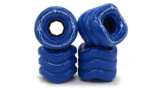 Shark Wheel 60 mm 78a Skateboard Wheels | California Roll | 4-Pack - color: Ibiza Blue