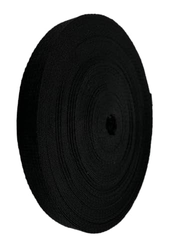 Cajun Tie Downs - 1" Heavy Duty Webbing Strap - 25 Yards (Black) - color: Black
