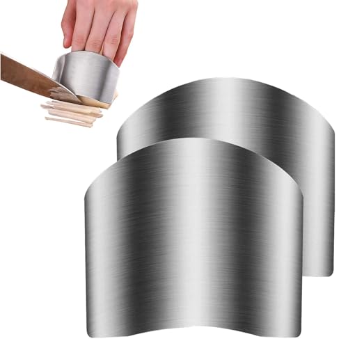 2 Pcs Finger Guards for Cutting, Kitchen Tool Stainless Steel Finger Protectors Finger Guard for Cutting Food, Finger Protectors,Avoid Hurting When Slicing and Dicing(2pcs)