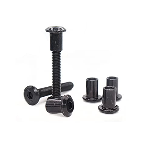 10-Pack M6 x 40mm Black Socket Cap Screws Barrel Nuts Kit for Crib Furniture Bed - size: M6 x 40mm (10 pcs)