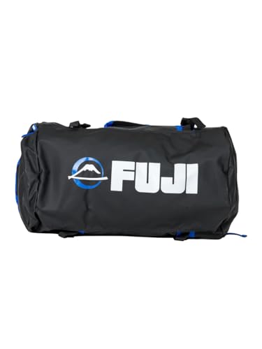 FUJI Unisex Convertible Duffle Backpack, Water-Resistant (Not Waterproof), Multi-Functional Luggage Gym Bag for Men and Women - color: Black/Blue