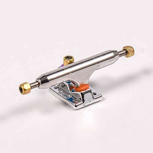 Fingerboard Trucks with Upgraded Urethane Bushings and Pivot Cup,34mm 32mm Width,Normal Kingpin (Silver, 32mm) - color: Silver, size: 32mm
