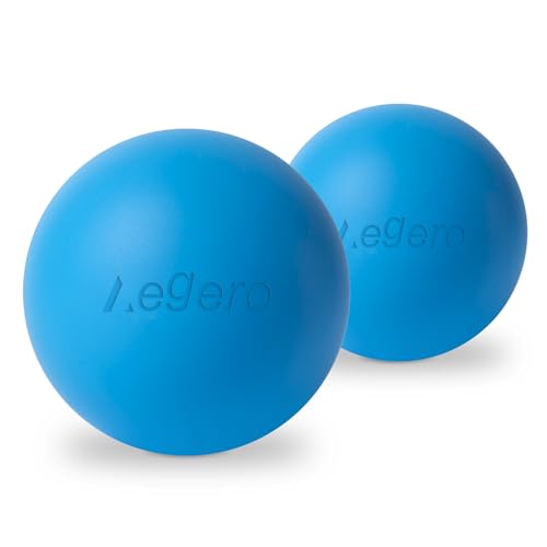 Massage Lacrosse Balls for Myofascial Release (2Pack, Blue) | Yoga Deep Tissue Massage,Trigger Point Therapy and Foot Plantar Fasciitis,Muscle Soreness Massager Ball - color: Blue