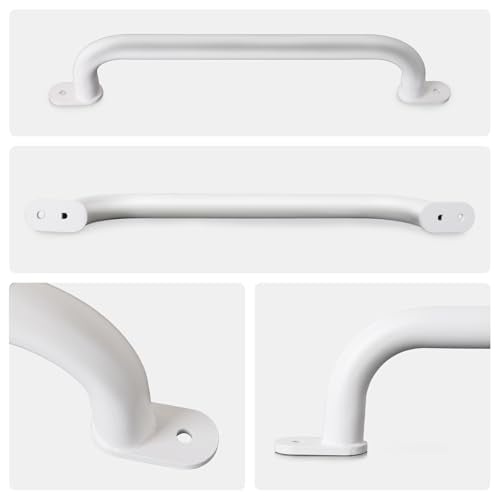 17 Inch White Playground Handles Indoor Kids Monkey Bar Ladders 6Pcs | Heavy Duty Solid Metal, Non-Slip Matte White Powder Coating, Comfy Secure Hand Grips for Playset Swing Set Climbing Frame - color: White-6pack