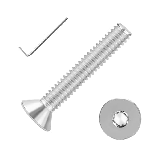 1/4-20x1-1/2 Flat Head Socket Cap Screws Bolts 30pcs HS/JXLS-03 | 304 Stainless Steel, UNC Coarse Full Thread, Equipped with Phillips Bit, for DIY, for Repair, Install Furniture Screws - size: 1/4-20x1-1/2"