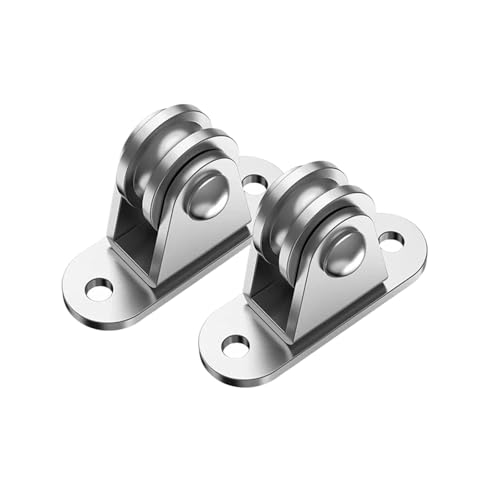 U Groove Stainless Steel Wall Pulley 2Pcs Heavy Duty Fixed Pulley Loading 176 Lb Pulley Block Kit Wall-Mounted Pulley for Cord Material Handling Moving/DIY Mount