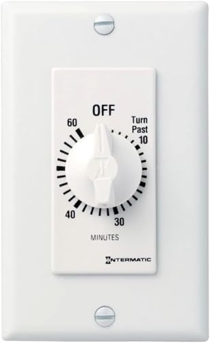 Intermatic SW60MWK 60-Minute Spring Wound Timer, White - Energy-Saving Control for Lights and Appliances - Easy Installation and Operation - size: 60 Minutes
