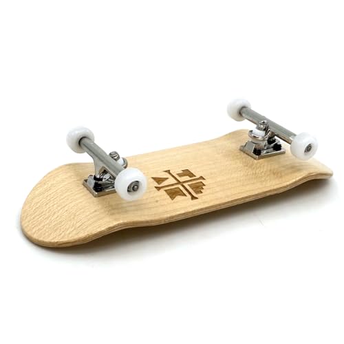 Teak Tuning 34mm Pro Fingerboard Complete - Fully Assembled with Pro Level Components - Pro Shaped Wooden Deck (34x97mm), UltraSpin Bearing Wheels, Prodigy Gen2 Trucks - Silver Heels - style: Silver Heels Edition