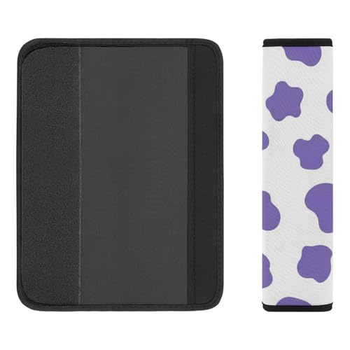 2 Pack Purple Cow Print Lavender Car Seat Straps Shoulder Pads Soft Padded Shoulder Harness Cover for Adult Use, Stroller Pushchair High Chair, Pressure Relief - color: Pattern 973