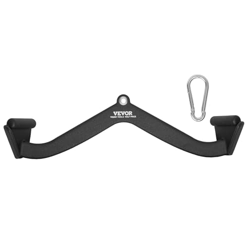 VEVOR LAT Pulldown Attachments, Cable Machine Rowing T-bar V-bar Tricep Pull Down Bar, Back Strength Training Rubber Coated Handle Grip, Bicep Curl Tricep LAT Pulldown Bar for Home Gym Fitness - size: 24x5.5x6.7"