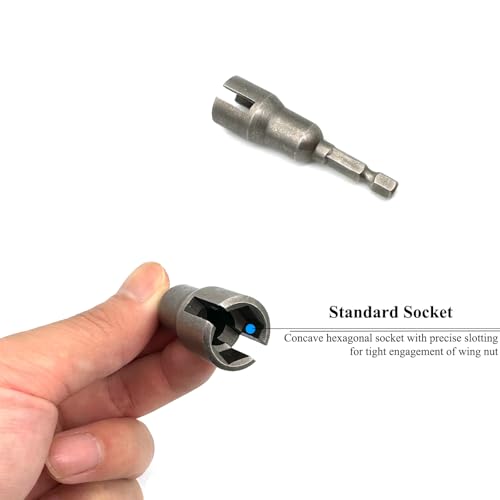 1/4" Wing Nut Driver Wing Nut Drill Bit Socket Wrenches 1/4 inch Hexagon Head Drill Driver Bits for Panel Nuts Screws Eye C Hook Bolt - size: Wing Nut Driver (1/4"-20) - 1 Pcs