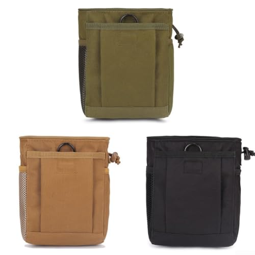 Climbing Chalk Bag Outdoor Waist Pouch 600D Nylon Camping Hunting Tool Organizer with Pockets(Black)