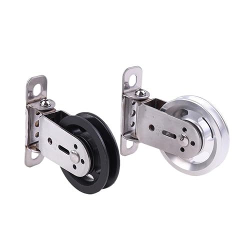 U Groove Stainless Steel Wall Pulley Wall-Mounted Silent Pulley System | 360° Rotating Cable Machine for Full-Body Strength Training(ColorB) - color: ColorB