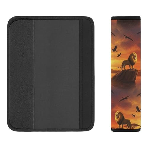 2PCS Animal Cool Lion Seat Belt Cover Breathable Seat Belt Cushion for Adults and Children, All Vehicles, Comfortable Driving - color: Pattern 999