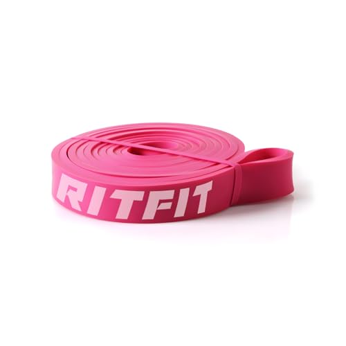 RitFit Pull Up Assist Band in Natural Latex for Stretching and Mobility | Resistance Band,Eco-Friendly Latex, Pull-Ups Powerlifting, Physical Therapy Rehab, Full-Body Training, Mobility Training - color: Rose Pink