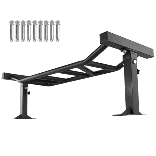 47 Inch Ceiling Mount Pull Up Bar Adjustable Height Multi-Grip Indoor Chin-Up Bar Fitness Trainer for Home Gym Workout Strength Training Equipment