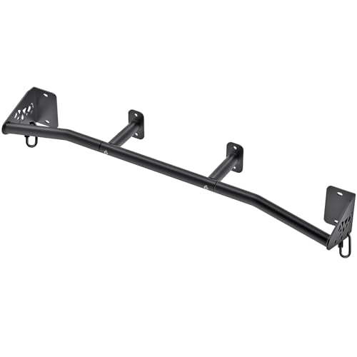 SELEWARE 32"/36" Wall Mount Pull Up Bar Joist Mount Chin Up Bar for Doorway | Heavy Duty Steel Construction Support 450 lb, w/Resistance Band Hooks, Fits 32"/36" Wall Studs for Home Gym Strength Training - size: B: 36" x 1.3" Dia Grip