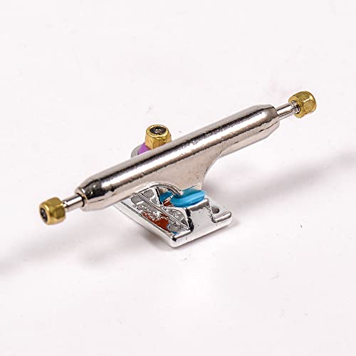 Fingerboard Trucks with Upgraded Urethane Bushings and Pivot Cup,34mm 32mm Width,Normal Kingpin (Silver, 34mm) - color: Silver, size: 34mm
