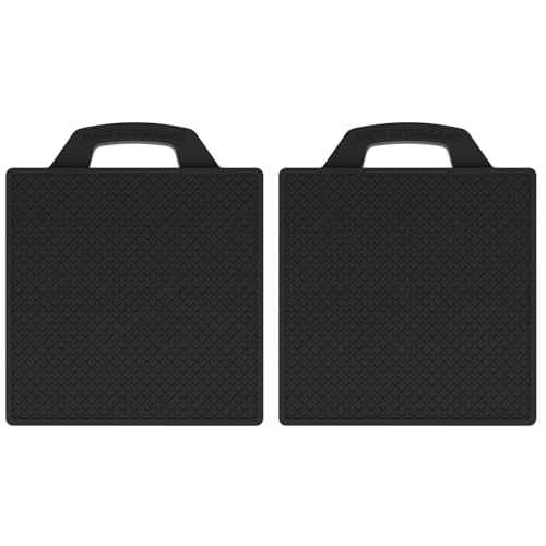 2 Pack 16.8" x 14.2" x 2" Rubber Outrigger Pad, RV Leveling Blocks Jack Pads, 20000 LBS Capacity, Portable Handle, for Trailer Truck RV Crane Wrecker