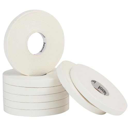 Bighorn Athletics Pro Finger Tape + Tin, 0.3" x 45Ft, 8 Rolls, White | Pro Series competition tape – 50% stronger than cotton. Residue-free, sweat-proof adhesive for Jiu Jitsu & hard training. - color: White