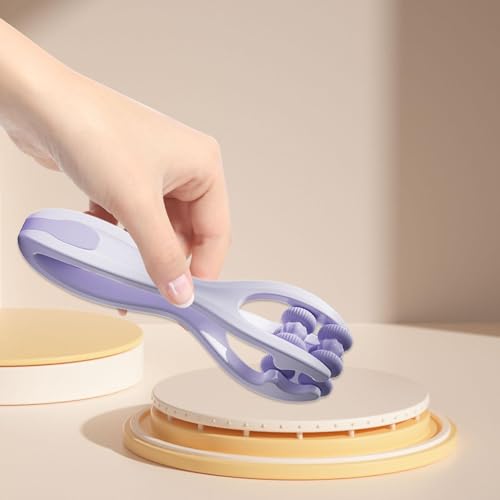 Finger Massager Roller Points Office Massager Double Roller PP Silicone Functional Relief Suitable for Gift Giving Outdoor Occasions, Violet - color: Violet