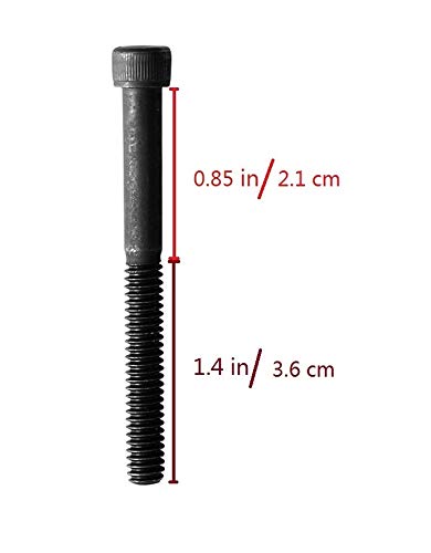 Socket Head Cap Screw, 1/4-20 x 2-1/4", Alloy Steel, Black Oxide, Hex Socket Coarse Thread, 1/4 inch Hexagonal Allen Bolt, Length: 2-1/4 inch, Full Thread (Quantity: 10) - size: 2-1/4