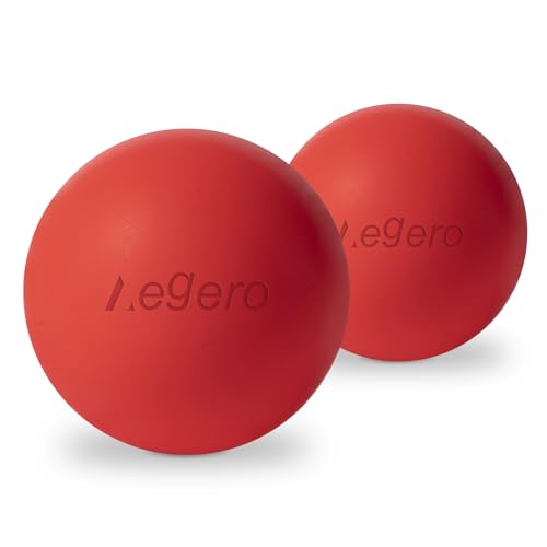 Massage Lacrosse Balls for Myofascial Release(2Pack,Red) | Yoga Deep Tissue Massage,Trigger Point Therapy and Foot Plantar Fasciitis,Muscle Soreness Massager Ball - color: Red