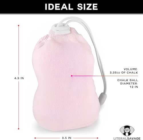 No Mess Climbing Chalk Ball for Lifting, Climbing, Gymnastics & Crossfit – Refillable Chalk Ball with Pure Magnesium Carbonate for Dry Hands & Better Grip – 2.3 oz - color: Pink