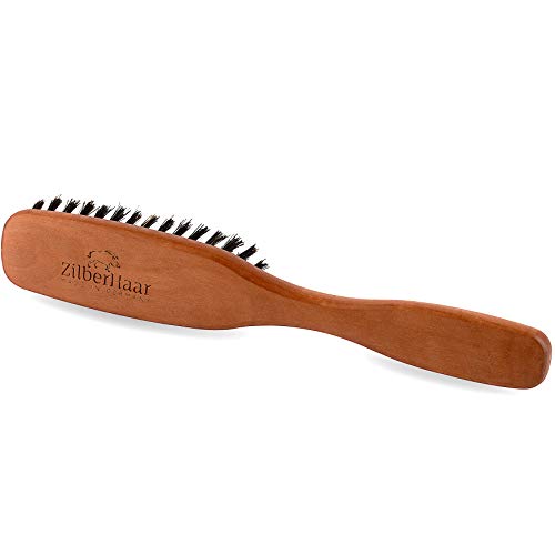 ZilberHaar Long Hair Brush - Soft Boar Bristles - Exfoliating and Conditioning for Men's Beards & Skin - Compatible with Beard Balms and Oils - color: Long Soft