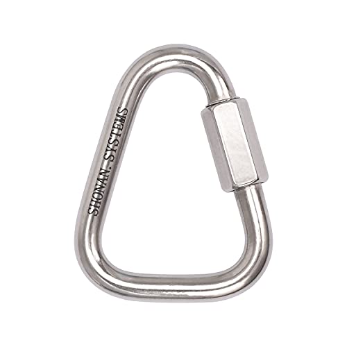 SHONAN Delta Quick Link, Large Stainless Steel 3.5 Inch Triangle Quick Links Heavy Duty Triangle Carabiners Marine Grade, 1 Pack, 2300 Lbs Capacity - size: 3.5 Inch, 1 Pack(Marine Grade)