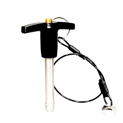 1Pc Stainless Steel T - Handle Lock Pins, 1/4"~1/2" Pin Dia. 2"~4" Usage Length Push-Button Quick Release Pin Safety Pin Handle Stop Pin with Lanyard Cable (Pin Dia(MM):6.35, Usage Length(MM):40) - size: Usage Length(MM):40