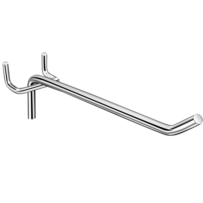 8 Inch Heavy Duty Pegboard Hooks, 12 Pack, Stainless Steel Chrome Finish, Universal Fit for 1/8 and 3/16 Inch Boards, Garage and Tool Storage Organization - size: 8 Inch