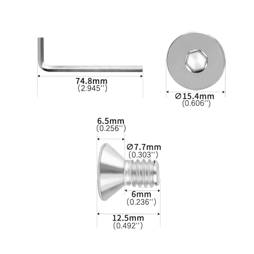 5/16-18x1/2 Flat Head Socket Cap Screws Bolts 30pcs HS/JXLS-03 | 304 Stainless Steel, UNC Coarse Full Thread, Equipped with Phillips Bit, for DIY, for Repair, Install Furniture Screws - size: 5/16-18x1/2"