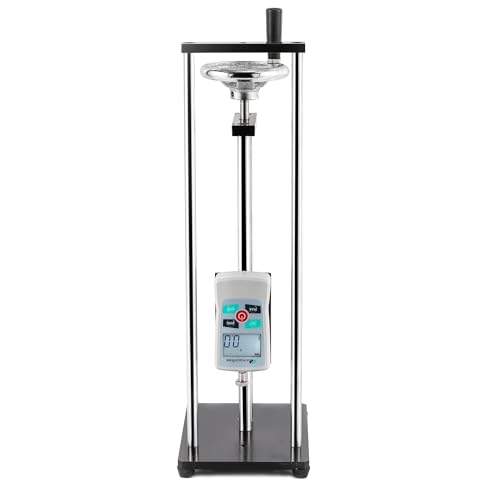 Manual Force Test Stand Hand Wheel Operated 250mm Stroke | For ZMF Force Gauge 2 Pcs Testing Clamps Heavy Duty Base Tension Compression Stability Precise Manual Control
